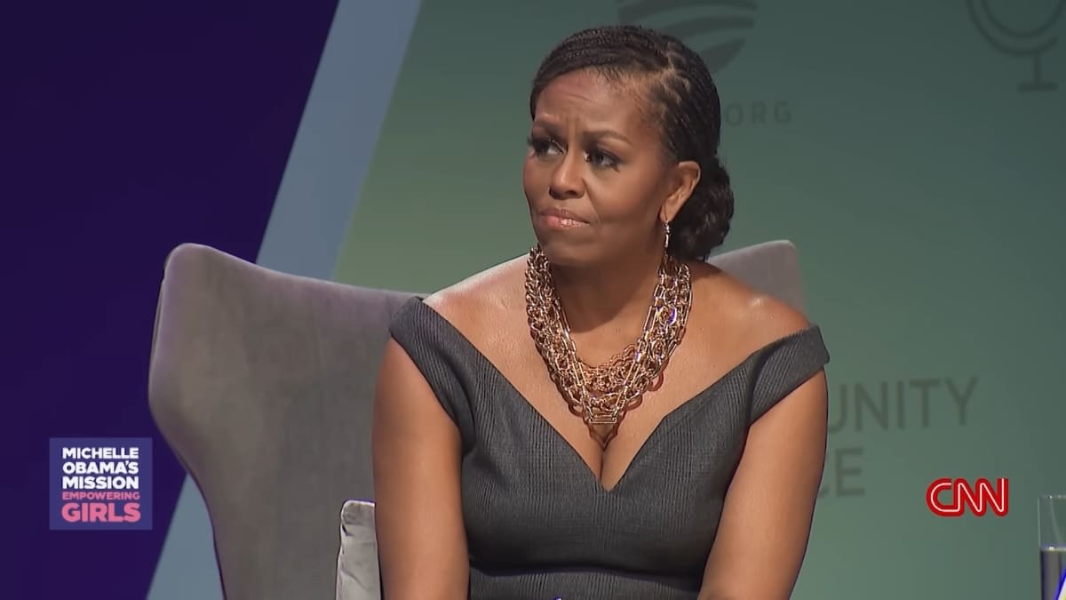 Michelle Obama giving advice for girls battling self-doubt in conversation with CNN's Sara Sidner. (Cover Image Source: YouTube | CNN)