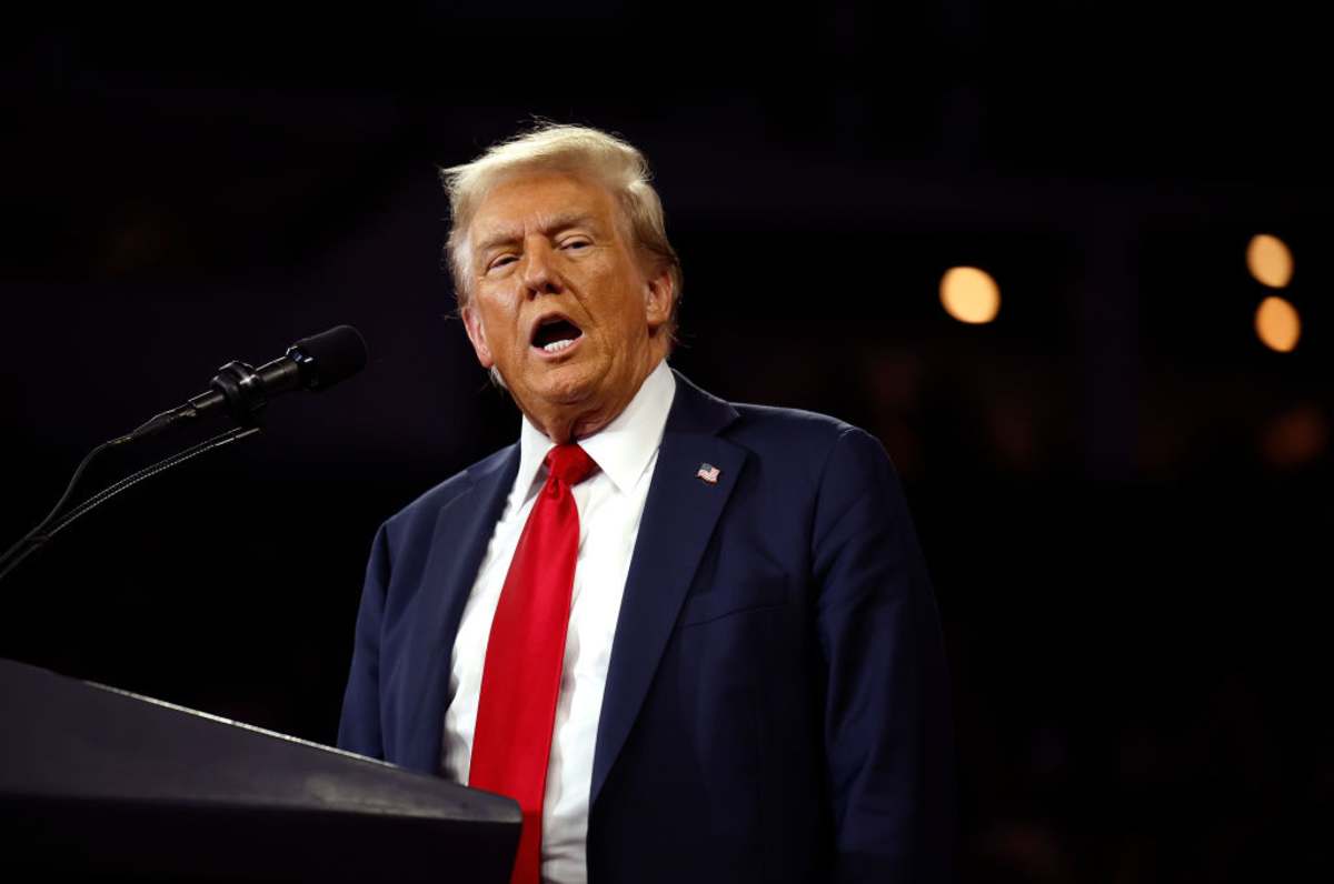 Donald Trump at the Santander Arena on October 09, 2024, in Pennsylvania. (Image Source: Getty Images | Photo By Chip Somodevilla)