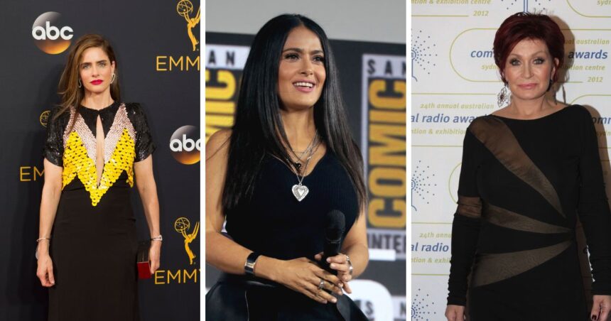 Amanda Peet poses at the 68th Emmy Awards, held at the Microsoft Theater in LA, 2018. (Photo by Rick Rowell via Flickr) Salma Hayek: Photo credit: Gage Skidmore, 2019. (via Flickr) Sharon Osbourne by Eva Rinaldi, 2012. (via Flickr)