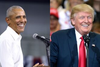 Barack Obama and Donald Trump speaking at Arizona campaign rallies. Photographs by Gage Skidmore.- via Flickr