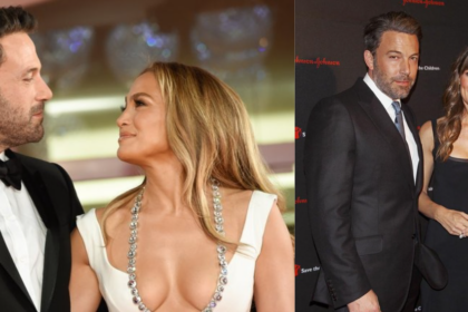 Ben Affleck with Jennifer Lopez (L) and Jennifer Garner (R).