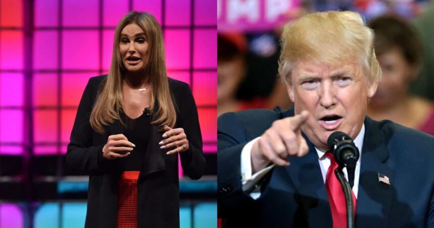 Caitlyn Jenner at Web Summit 2017 in Lisobn and Donald Trump delivering a speech ( via Flickr)