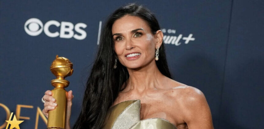 Demi Moore at the Golden Globes