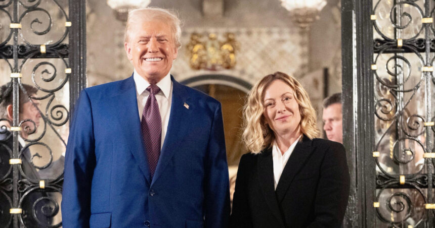 Italian PM Meloni with President Elect Donald Trump at Mar-a-Lago