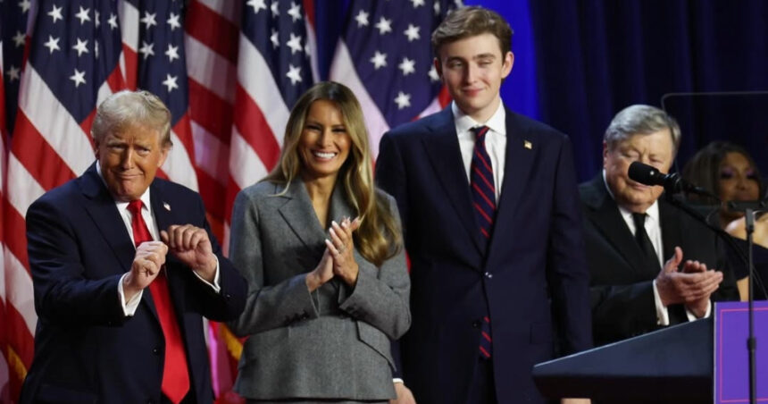 Donald Trump, Melania, and Barron