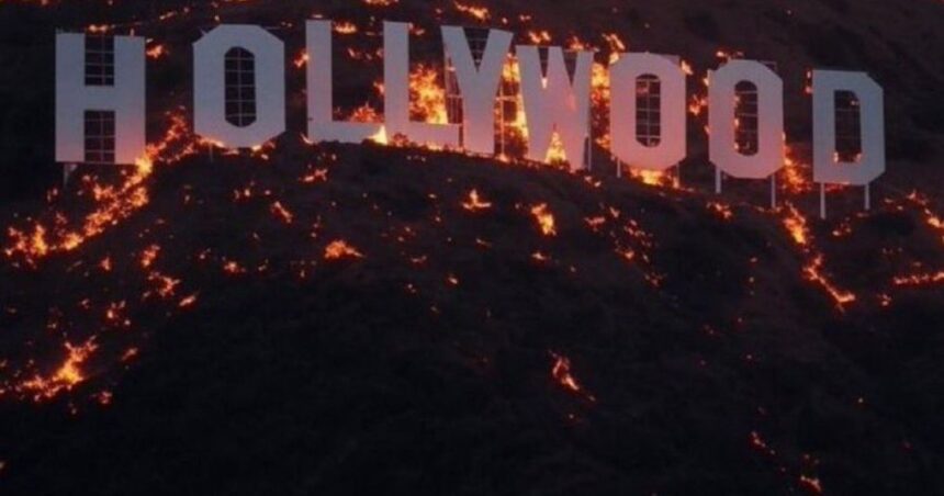 Hollywood Sign On Fire