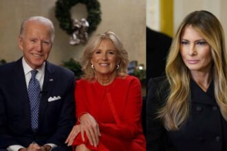 Joe Biden With Jill Biden, Melania Trump