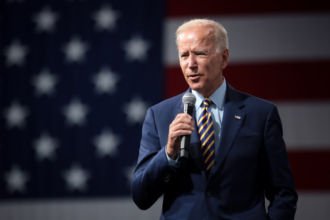 Joe Biden speaking with attendees at the Presidential Gun Sense Forum