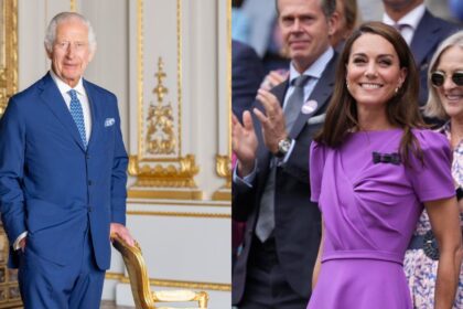 King Charles (L) and Kate Middleton, the Princess of Wales