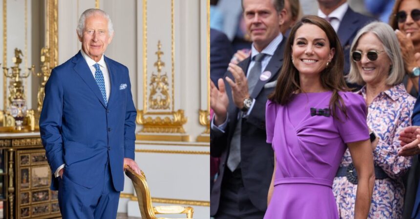 King Charles (L) and Kate Middleton, the Princess of Wales