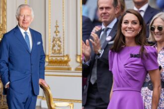 King Charles (L) and Kate Middleton, the Princess of Wales