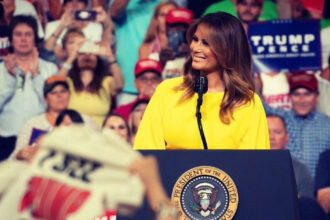 Melania Trump at a 2019 rally in Orlando.