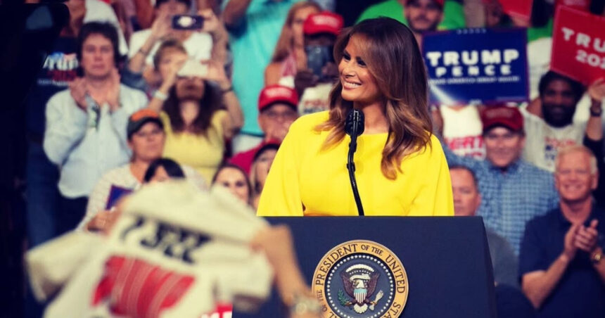 Melania Trump at a 2019 rally in Orlando.