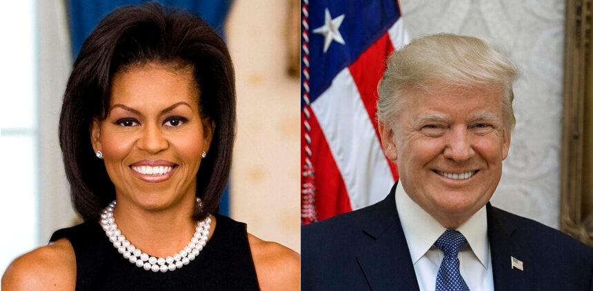 Michelle Obama and Donald Trump