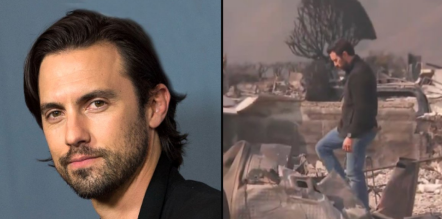 Milo Ventimiglia visiting the ruins of his family home.