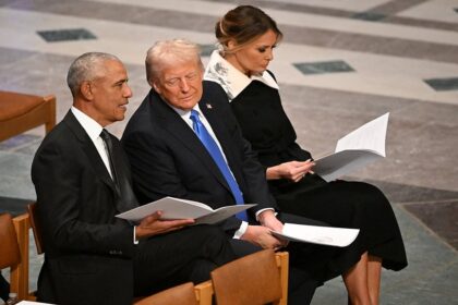 Barack Obama was seen seated, without his wife Michelle Obama, beside Donald and Melania Trump at Jimmy Carter's Funeral