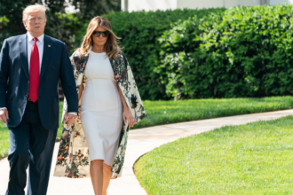 President Trump and First Lady Melania Trump Walk to Marine One.