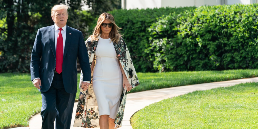 President Trump and First Lady Melania Trump Walk to Marine One.