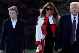 President Trump and First Lady Melania Trump with son Barron Trump.