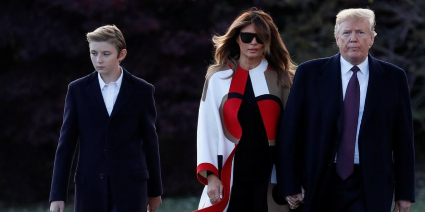 President Trump and First Lady Melania Trump with son Barron Trump.