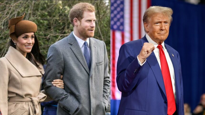 Prince Harry With Meghan Markle (L) and Donald Trump