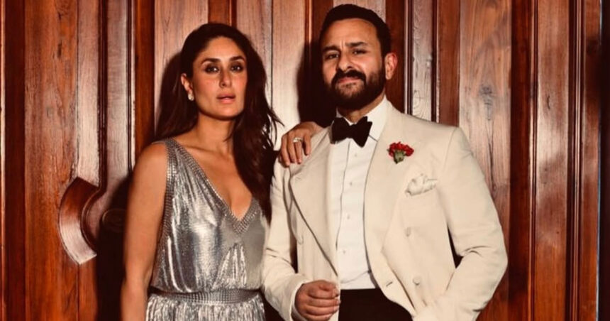 Saif Ali Khan (R) with fellow Bollywood star and wife Kareena Kapoor Khan