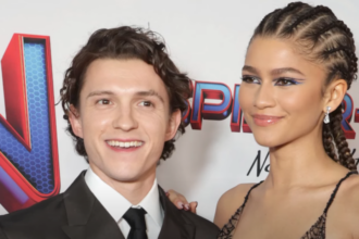 Tom Holland and Zendaya at Spiderman premiere.