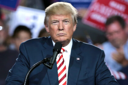 President Donald Trump at a rally in Arizona