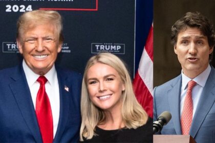 Donald Trump, Karoline Leavitt and Justin Trudeau