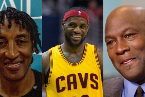 LeBron James, Michael Jordan and Scottie Pippen